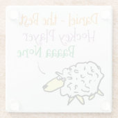 ホッケープレイヤガラスコースター用ヒツジデザイン ガラスコースター (裏面)