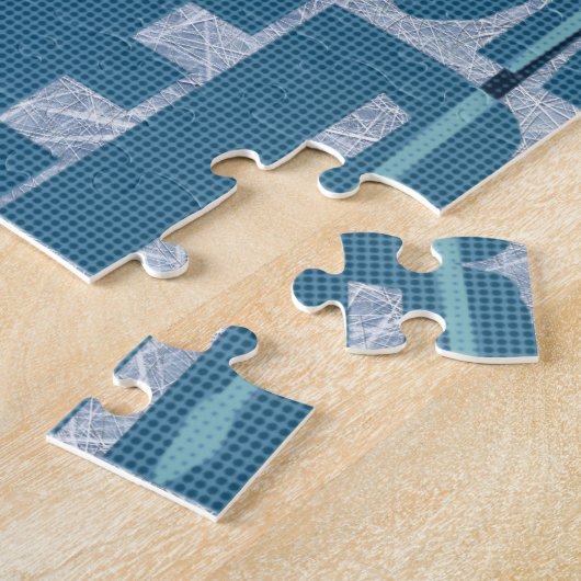 ホッケープレイヤーが水中を歩く ジグソーパズル (側面)