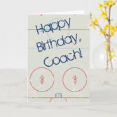 ホッケープレイヤーとコーチのカスタムメッセージ カード (黄色い花)