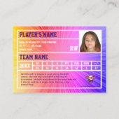 ホッケープレイヤーのトレーディングカード土産 |カラーレイ コーリングカード (裏面)