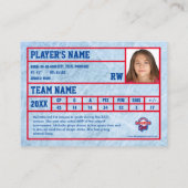 ホッケープレイヤーのトレーディングカード土産 コーリングカード (裏面)