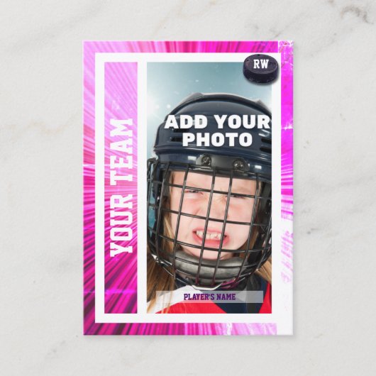 ホッケープレイヤーのトレーディングカード土産 |ピンクレイ コーリングカード (正面)