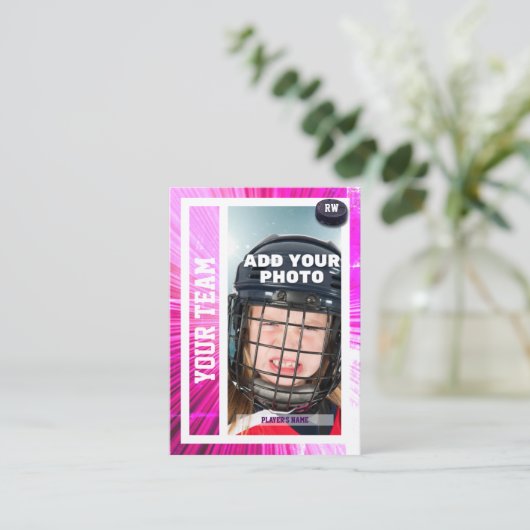 ホッケープレイヤーのトレーディングカード土産 |ピンクレイ コーリングカード (スタンド正面)