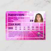 ホッケープレイヤーのトレーディングカード土産 |ピンクレイ コーリングカード (裏面)