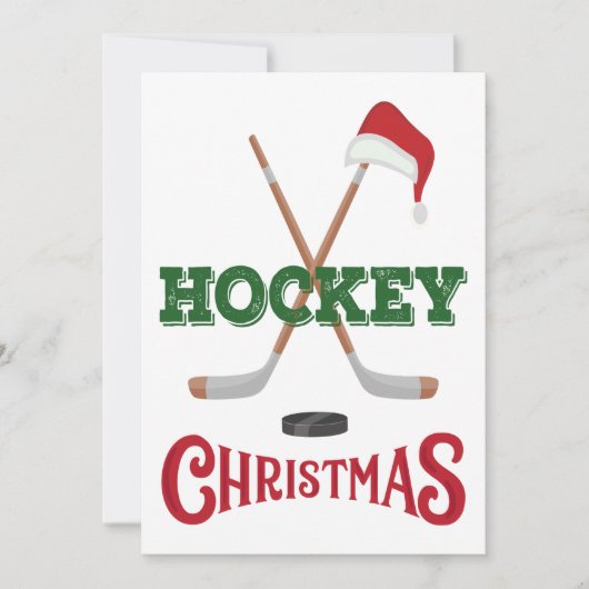ホッケープレイヤーカード用ホッケークリスマスホリデー シーズンカード (正面)