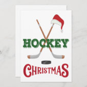 ホッケープレイヤーカード用ホッケークリスマスホリデー シーズンカード (正面/裏面)