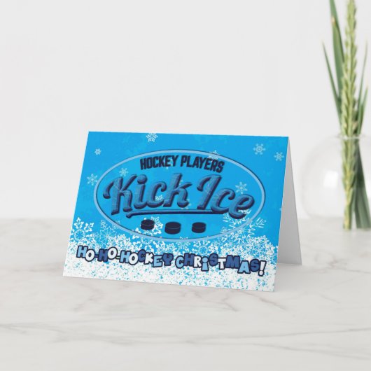 ホッケープレイヤーキックアイスクリスマスカード シーズンカード (正面)