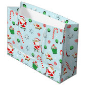 ホッケープレイヤークリスマスホリデー ラージペーパーバッグ (正面アングル)