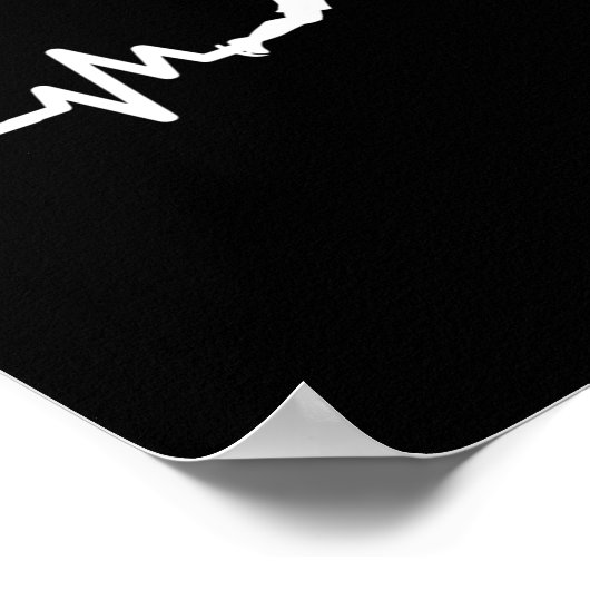 ホッケープレイヤーハートビートアイスホッケーギフト ポスター (角)