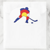 ホッケープレイヤーバイコロラドプライド 楕円形シール (バッグ)