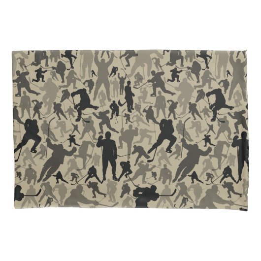 ホッケープレイヤーパターン枕ケース 枕カバー (正面)