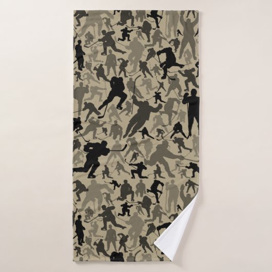 ホッケープレイヤーパターン浴用タオル バスタオル (バスタオル)
