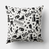 ホッケープレイヤー名パックスティックゴールスポーツおもしろい クッション (裏面)