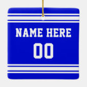 ホッケープレイヤー向けのパーソナライズされたクリスマスプレゼント セラミックオーナメント (裏面)