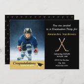 ホッケープレイヤー2022年写真卒業クラス 招待状 (正面/裏面)