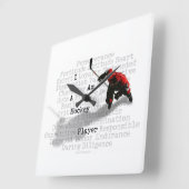 ホッケープレイヤー スクエア壁時計 (傾斜)