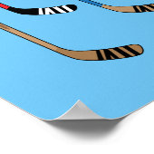 ホッケープレーパーソナライズされたヤーネームのホッケースティック ポスター (角)