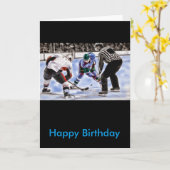 ホッケープレーヤーおよびレフェリー顔オフ カード (黄色い花)