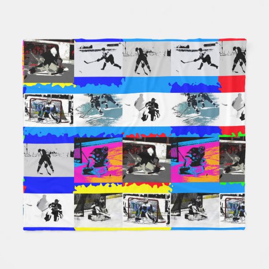 ホッケープレーヤーのライフ – Ice Hockey フリースブランケット (正面(横))
