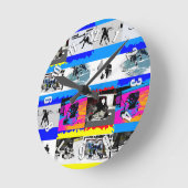 ホッケープレーヤーのライフ – Ice Hockey ラウンド壁時計 (傾斜)