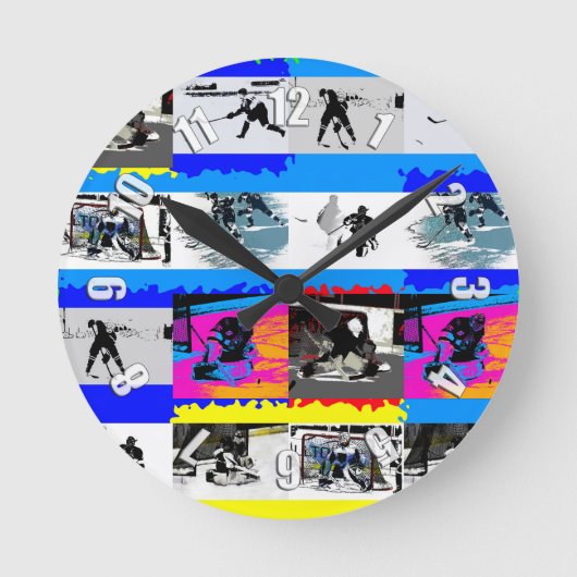 ホッケープレーヤーのライフ – Ice Hockey ラウンド壁時計 (正面)