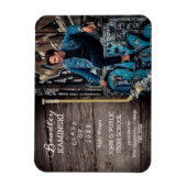 ホッケープレーヤースポーツ卒業写真のお知らせ マグネット (縦)