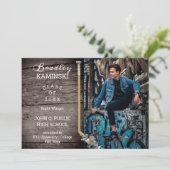 ホッケープレーヤースポーツ卒業写真のお知らせ 招待状 (スタンド正面)