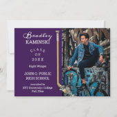 ホッケープレーヤースポーツ卒業写真のお知らせ 招待状 (正面)