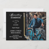 ホッケープレーヤースポーツ卒業写真のお知らせ 招待状 (正面)