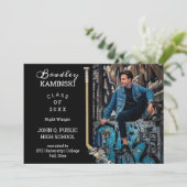 ホッケープレーヤースポーツ卒業写真のお知らせ 招待状 (スタンド正面)