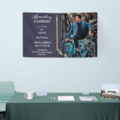 ホッケープレーヤースポーツ卒業写真 – 青 横断幕 (トレードショー)