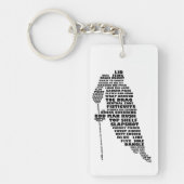 ホッケープレーヤータイポグラフィキーチェーン キーホルダー (正面)