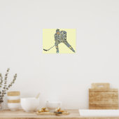 ホッケープレーヤータイポグラフィ ポスター (キッチン)