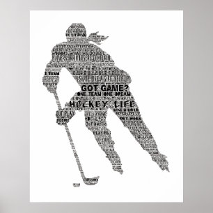 ホッケープレーヤーチームのやる気を起こさせるWord Art Posコーチ ポスター