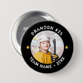 ホッケープレーヤーチーム写真の色パーソナライズされた 缶バッジ (正面&裏面)