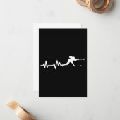 ホッケープレーヤーハートビートアイスホッケー ノートカード (正面/裏面インサイチュ)