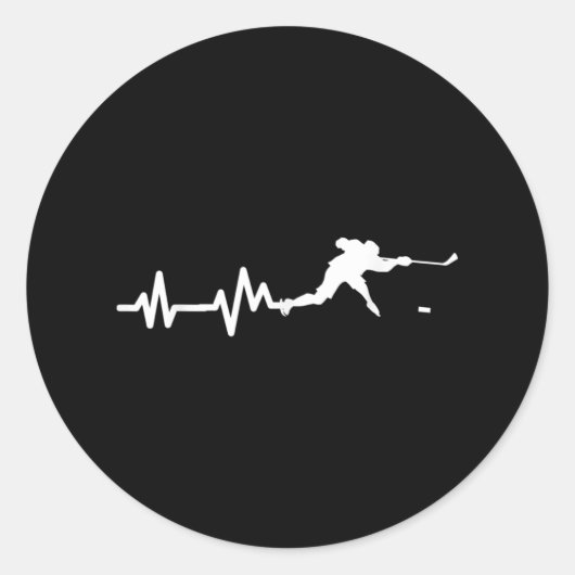 ホッケープレーヤーハートビートアイスホッケー ラウンドシール (正面)