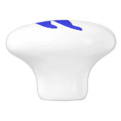 ホッケープレーヤーブルーデカールノブのドレッサーまたはドロワー セラミックノブ (側面)