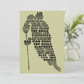 ホッケープレーヤー文字アート招待状 招待状 (スタンド正面)