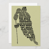 ホッケープレーヤー文字アート招待状 招待状 (正面/裏面)