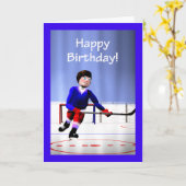 ホッケープレーヤー残業誕生日 カード (黄色い花)