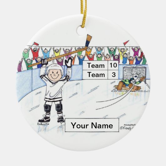 ホッケープレーヤー – 男性 セラミックオーナメント (正面)