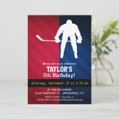 ホッケープレーヤー;赤、白、および青 招待状 (スタンド正面)