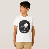 ホッケープレーヤー;黒とダークグレーのストライプ Tシャツ (正面フル)