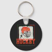 ホッケーヘルメットヴィンテージプレーヤーゲームトレーナー又はコーチ キーホルダー (正面)
