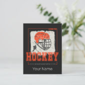 ホッケーヘルメットヴィンテージプレーヤーゲームトレーナー又はコーチ シーズンポストカード (スタンド正面)