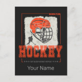 ホッケーヘルメットヴィンテージプレーヤーゲームトレーナー又はコーチ シーズンポストカード (正面)