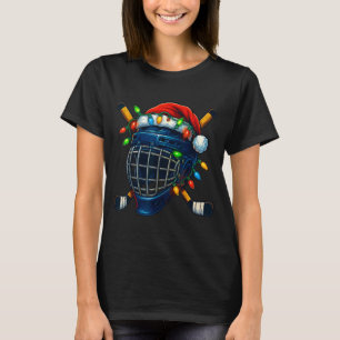 ホッケーヘルメット クリスマスライト サンタハットデザイン Xmas Tシャツ