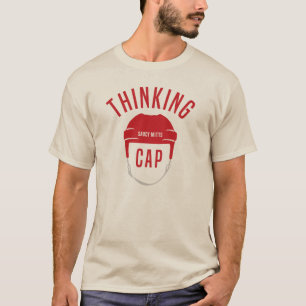 ホッケーヘルメッ考えトキャップ Tシャツ
