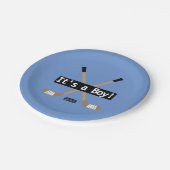 ホッケーベビーボーイブルーホッケースティックス ペーパープレート (アングル)